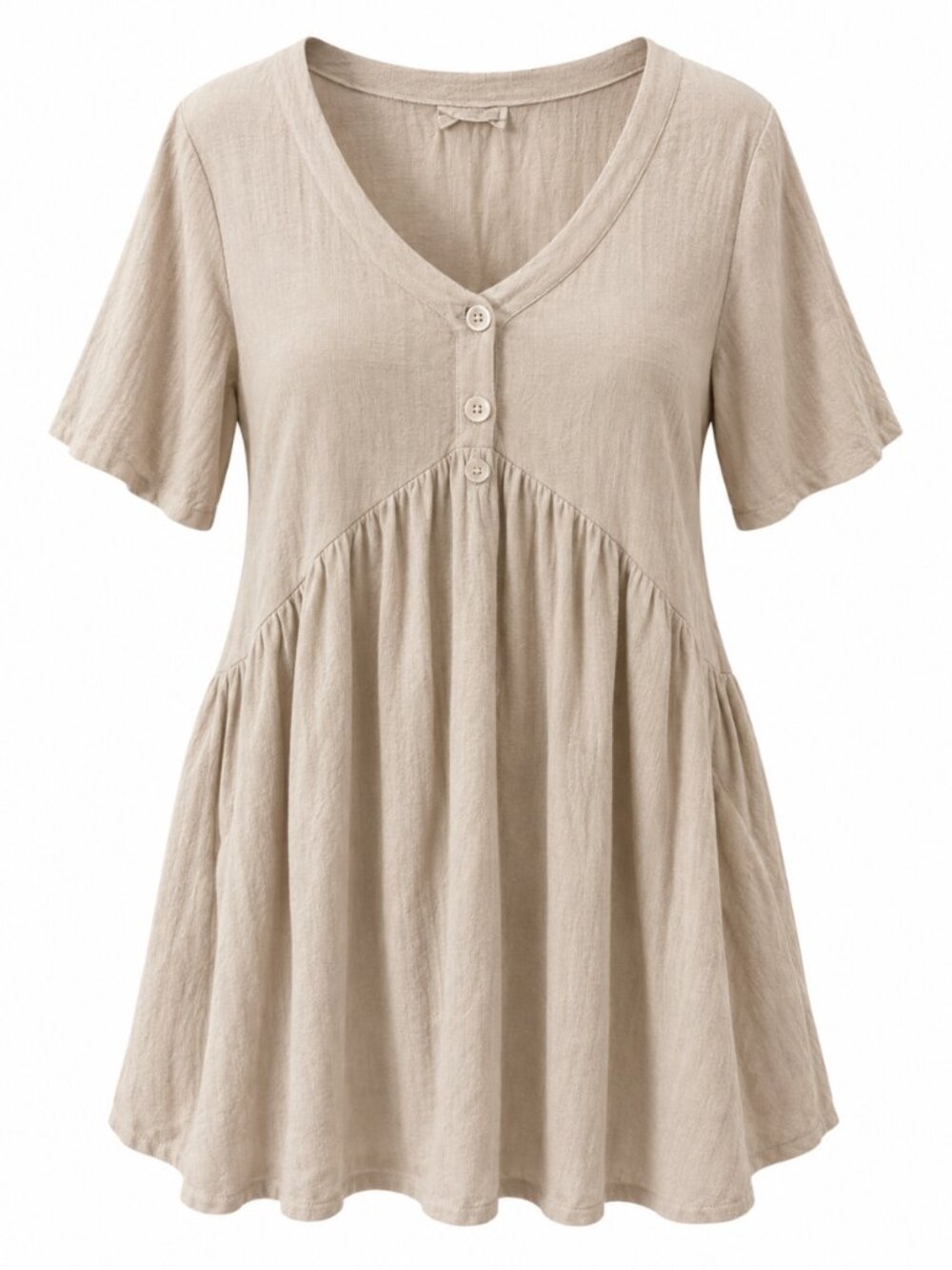 Twigg + Feather Beige Linen Blend Babydoll Dress Size S